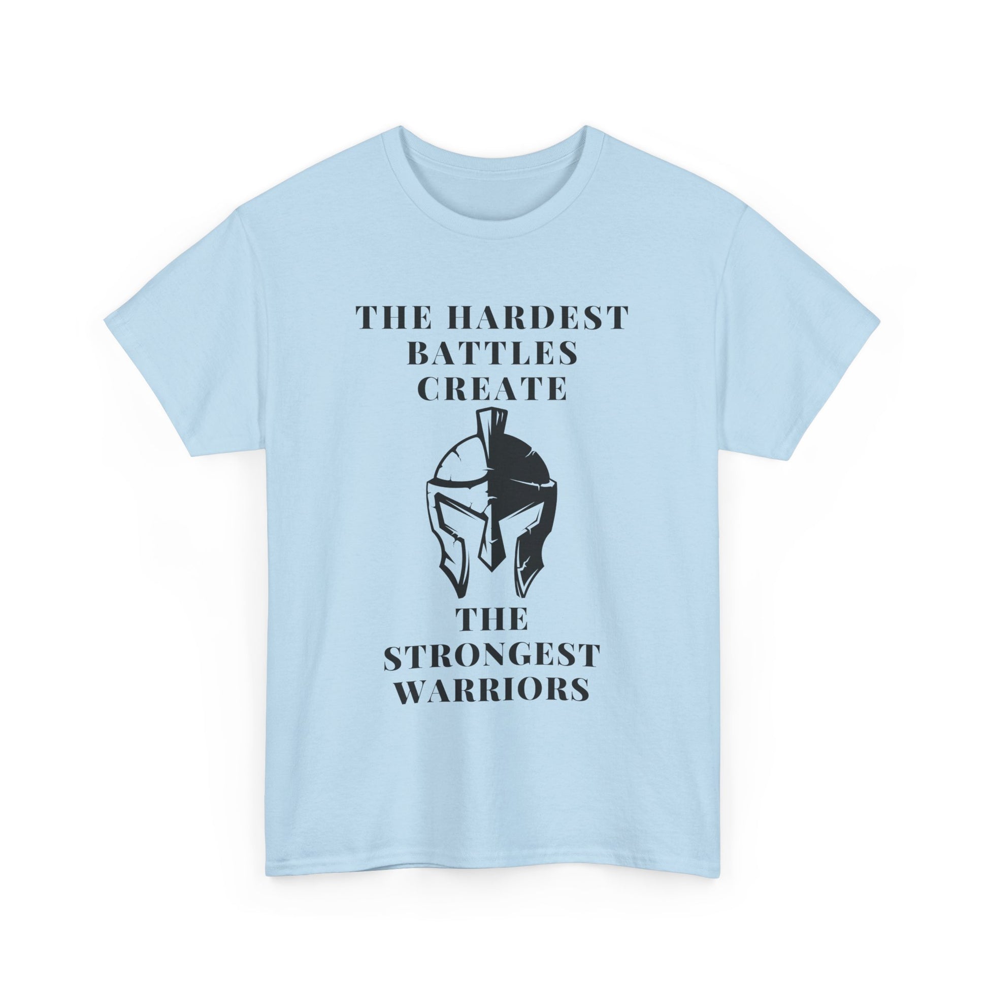 Motivational Unisex Heavy Cotton Tee - 'The Hardest Battles Create the Strongest Warriors' - SadCrafts