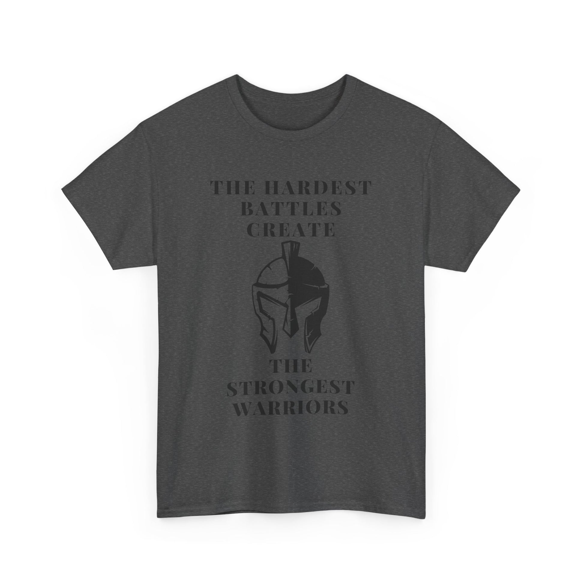 Motivational Unisex Heavy Cotton Tee - 'The Hardest Battles Create the Strongest Warriors' - SadCrafts