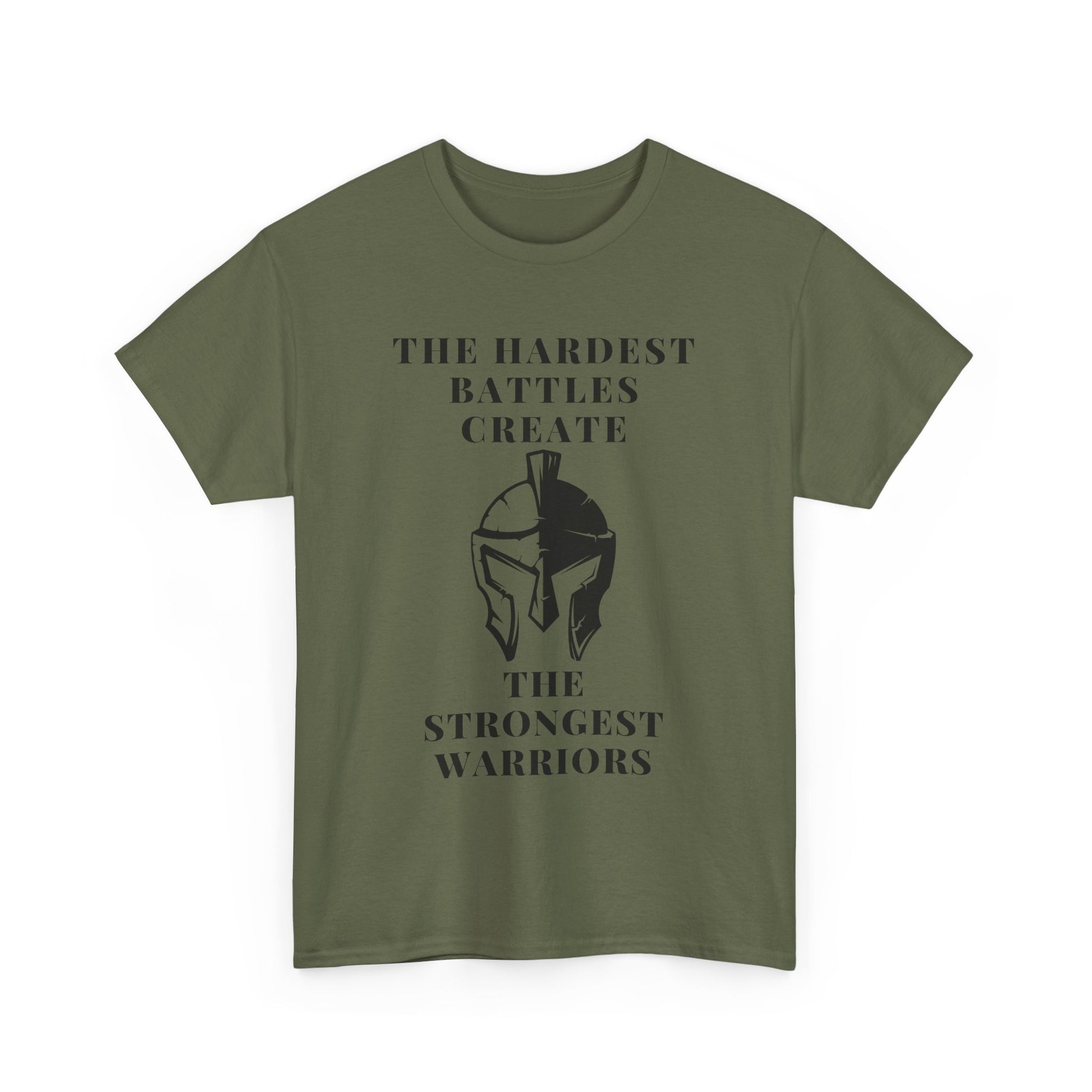 Motivational Unisex Heavy Cotton Tee - 'The Hardest Battles Create the Strongest Warriors' - SadCrafts