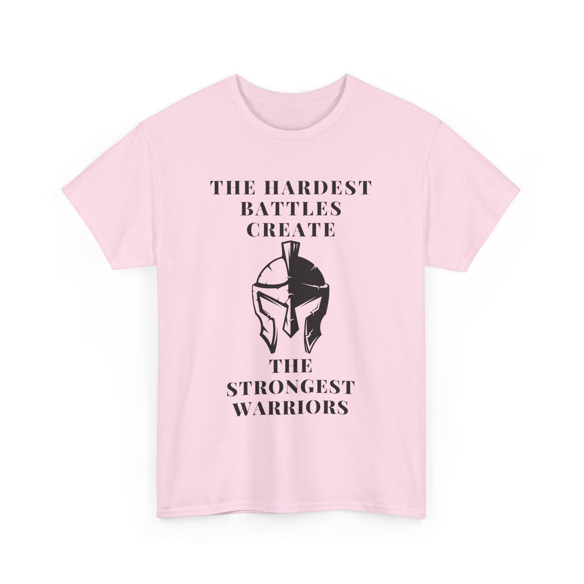 Motivational Unisex Heavy Cotton Tee - 'The Hardest Battles Create the Strongest Warriors' - SadCrafts