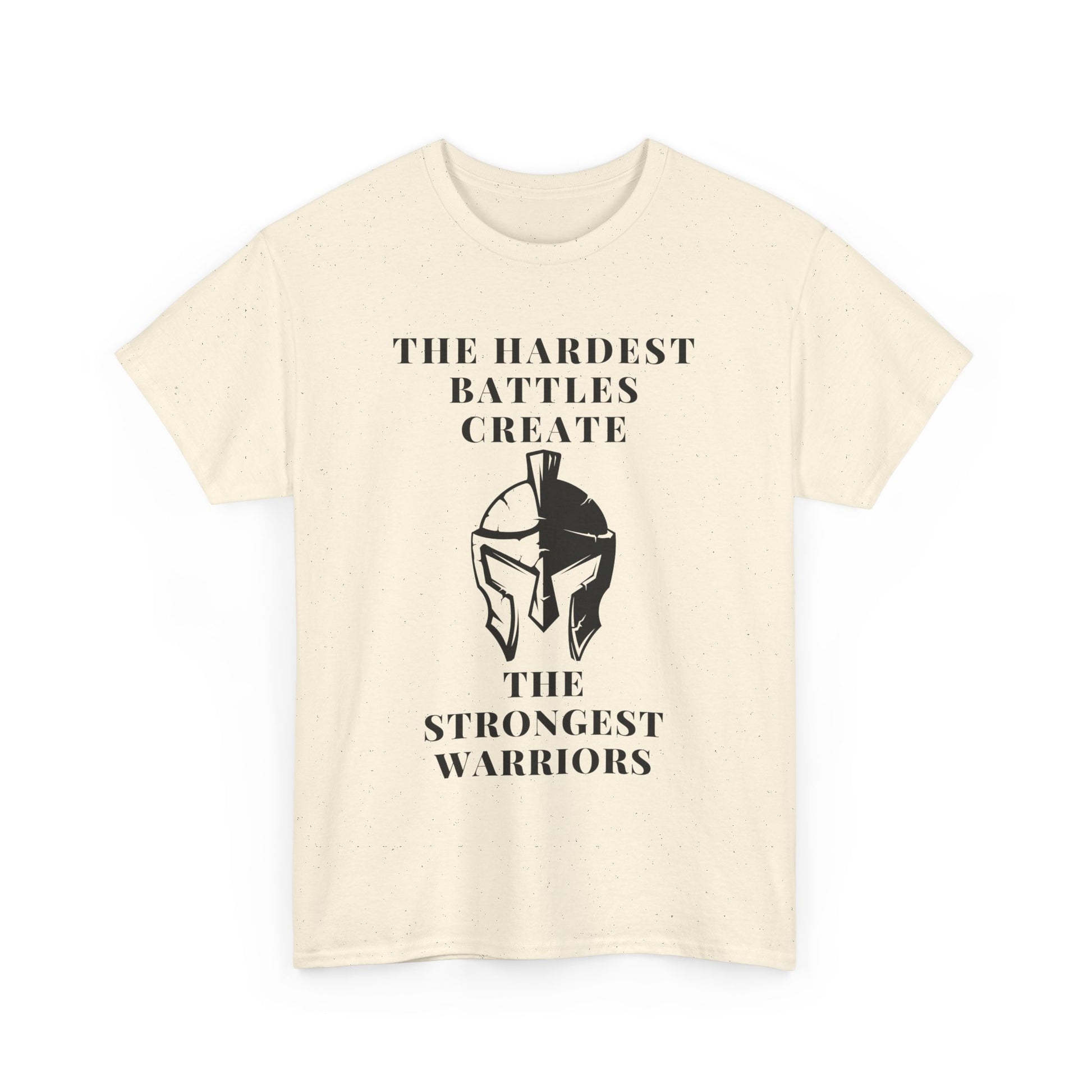 Motivational Unisex Heavy Cotton Tee - 'The Hardest Battles Create the Strongest Warriors' - SadCrafts