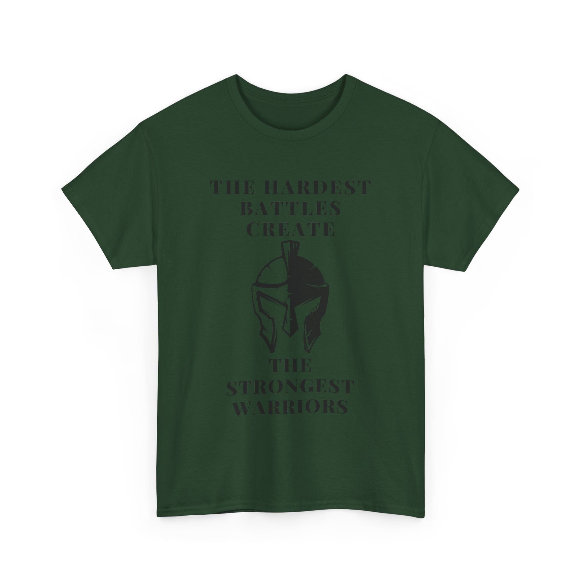 Motivational Unisex Heavy Cotton Tee - 'The Hardest Battles Create the Strongest Warriors' - SadCrafts